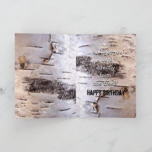 Birch Bark Birthday Humorous Kaart (Binnen)