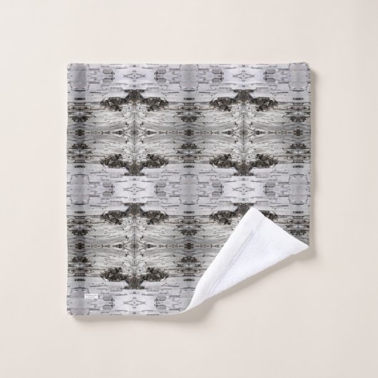 Birch Bark Black en White Bad Handdoek (Wasdoekje)