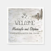 Birch Bark bruiloft Servetten (Voorkant)