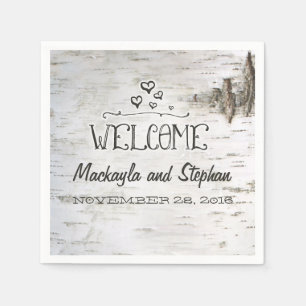 Birch Bark bruiloft Servetten