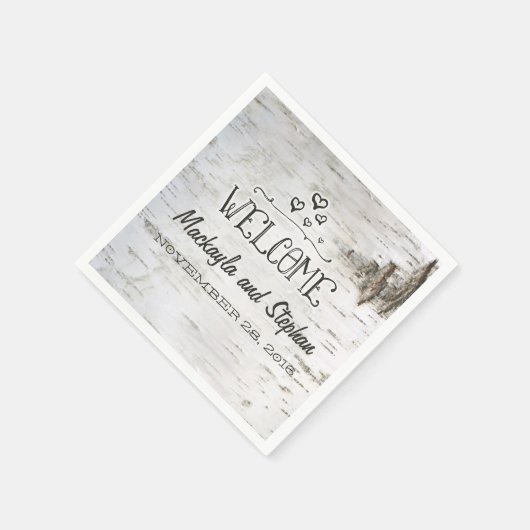 Birch Bark bruiloft Servetten (Hoek)