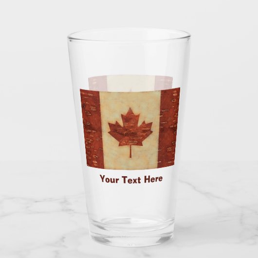 Birch Bark Canadian Flag Glas (Voorkant)