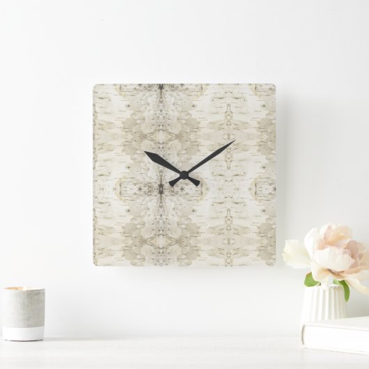 Birch Bark Clock Vierkante Klok (Huis)