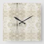 Birch Bark Clock Vierkante Klok (Voorkant)