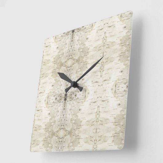 Birch Bark Clock Vierkante Klok (Hoek)