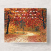 Birch Bark Herfst Country Rustieke foto bladeren All In One Uitnodiging (Achterkant)