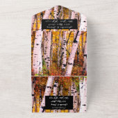 Birch Bark Herfst Country Rustige houtbladeren All In One Uitnodiging (Buitenkant)