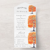 Birch Bark Herfst Country Rustige houtbladeren All In One Uitnodiging (Binnen)