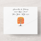 Birch Bark Herfst Country Rustige houtbladeren All In One Uitnodiging (Achterkant)