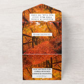 Birch Bark Herfst Country Rustige houtbladeren All In One Uitnodiging (Buitenkant)