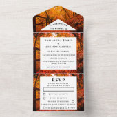 Birch Bark Herfst Country Rustige houtbladeren All In One Uitnodiging (Binnen)