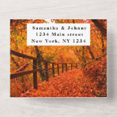 Birch Bark Herfst Country Rustige houtbladeren All In One Uitnodiging (Achterkant)