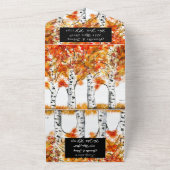 Birch Bark Herfst Country Rustige houtbladeren All In One Uitnodiging (Buitenkant)