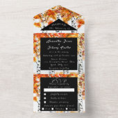 Birch Bark Herfst Country Rustige houtbladeren All In One Uitnodiging (Binnen)