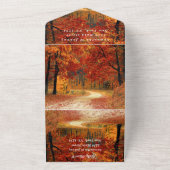 Birch Bark Herfst Country Rustige houtbladeren All In One Uitnodiging (Buitenkant)