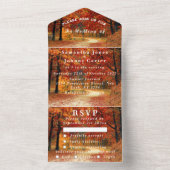 Birch Bark Herfst Country Rustige houtbladeren All In One Uitnodiging (Binnen)