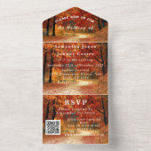 Birch Bark Herfst Country Rustige houtbladeren All In One Uitnodiging (Binnen)