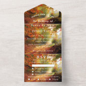 Birch Bark Herfst Country Rustige houtbladeren All In One Uitnodiging (Binnen)