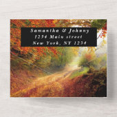 Birch Bark Herfst Country Rustige houtbladeren All In One Uitnodiging (Achterkant)