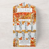 Birch Bark Herfst Country Rustige houtbladeren All In One Uitnodiging (Buitenkant)