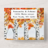 Birch Bark Herfst Country Rustige houtbladeren All In One Uitnodiging (Achterkant)