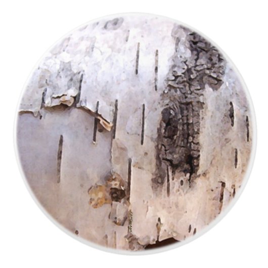 Birch Bark Keramische Knop (Voorkant)