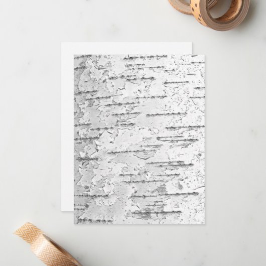 Birch Bark Note Kaart Notitiekaartje (Voorkant / Achterkant in situ)