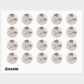 Birch bark pattern classic round sticker (Vel)