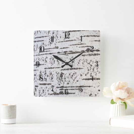 Birch bark pattern vierkante klok (Huis)