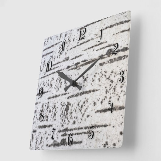 Birch bark pattern vierkante klok (Hoek)