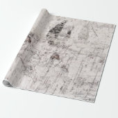 Birch bark pattern wrapping paper cadeaupapier (Uitgerold)