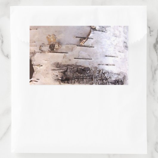 Birch Bark Rechthoekige Sticker (Tas)