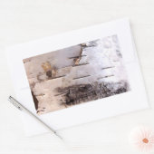 Birch Bark Rechthoekige Sticker (Envelop)