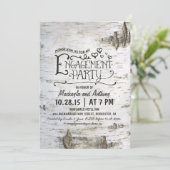 Birch Bark Rustic Country Engagement Party Uitnodi Kaart (Staand voorkant)