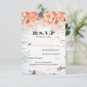 Birch Bark Rustic Country Wedding RSVP-kaarten RSVP Kaartje (Staand voorkant)