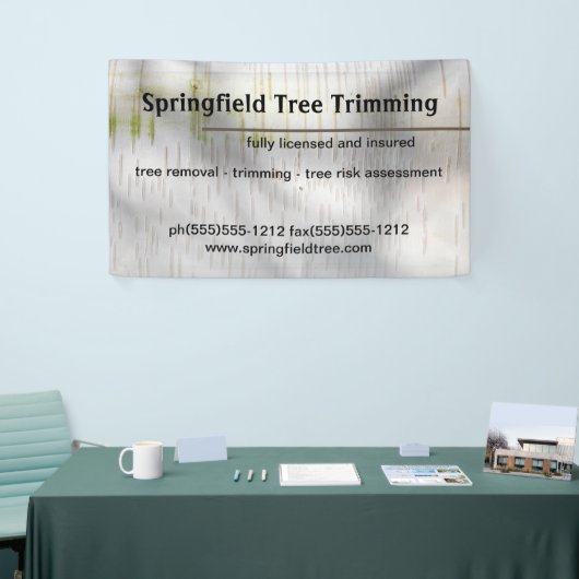 Birch Bark Rustic Natuur Custom Business Spandoek (Beurs)