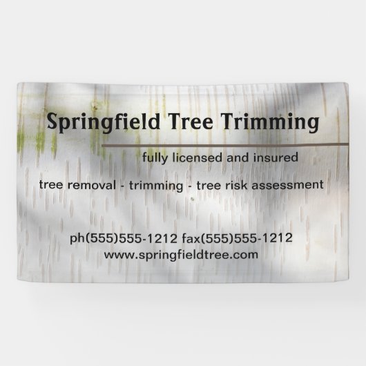 Birch Bark Rustic Natuur Custom Business Spandoek (Horizontaal)