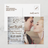 Birch Bark Rustieke Boom Bruiloft Save the Date Ka Aankondigingskaart (Voorkant / Achterkant)