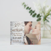Birch Bark Rustieke Boom Bruiloft Save the Date Ka Aankondigingskaart (Staand voorkant)