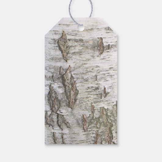 Birch Bark Rustieke bruiloft Cadeaulabel (Achterkant)