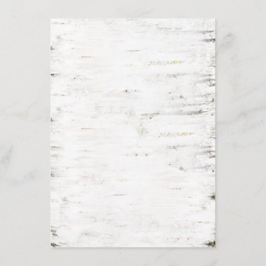 Birch Bark Rustieke bruiloft informatie gast Informatiekaartje (Achterkant)