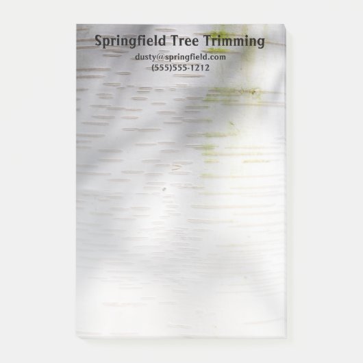 Birch Bark Rustige Natuur Aangepaste naam Post-it® Notes (Voorkant)