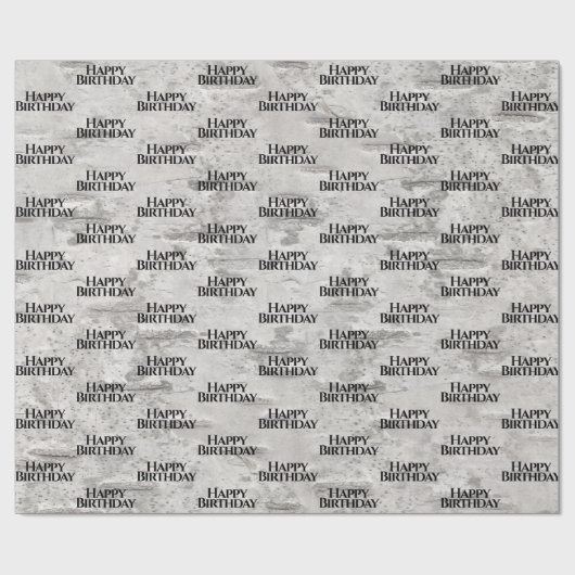 Birch Bark Texture Birthday Cadeaupapier (Vlak)