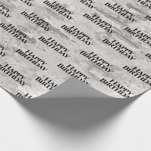 Birch Bark Texture Birthday Cadeaupapier (Hoek)