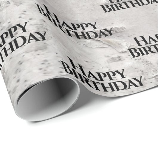 Birch Bark Texture Birthday Cadeaupapier (Rol Hoek)