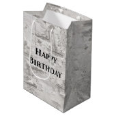 Birch Bark Texture Birthday Medium Cadeauzakje (Voorkant Gekanteld)