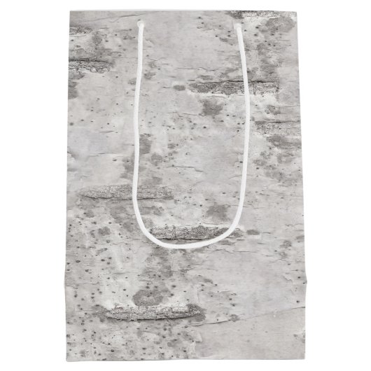 Birch Bark Texture Birthday Medium Cadeauzakje (Achterkant)