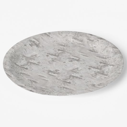 Birch Bark Texture Papieren Bordje (Gekanteld)