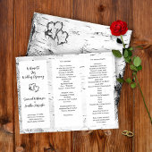 Birch Bark Wedding Ceremony Programma's Gevouwen