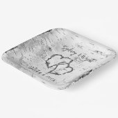 Birch Bark Wedding Hearts Paper Borden Papieren Bordje (Gebogen)